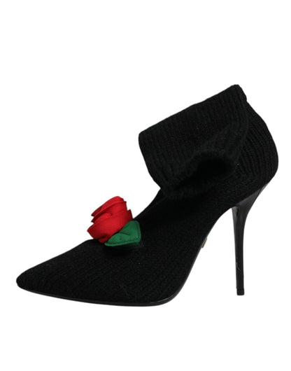 Dolce & Gabbana Schwarz Stiletto Heels Mid Calf Stiefel Schuhe