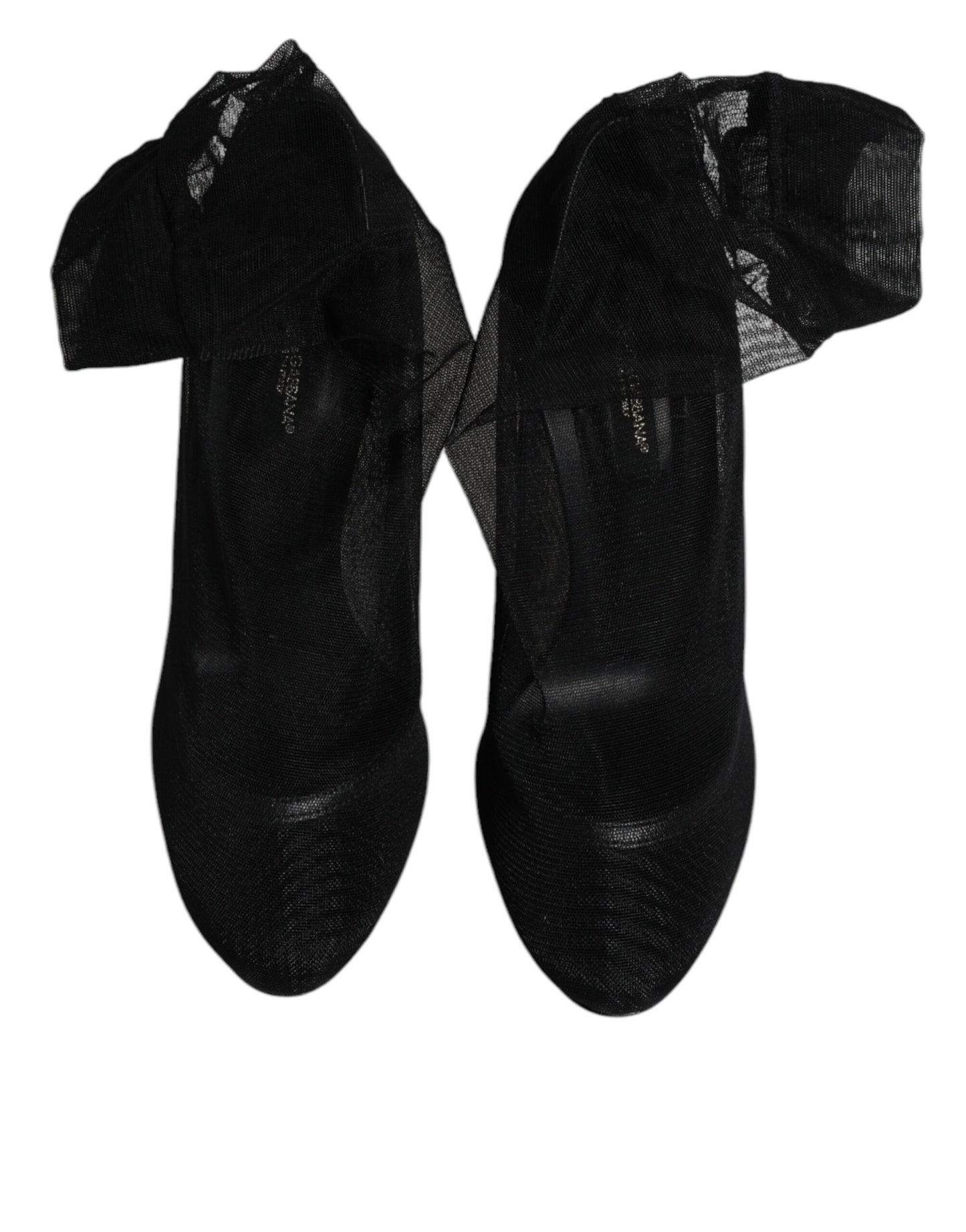 Dolce & Gabbana Schwarz Nylon Mesh Socke Stil Stiefel Schuhe