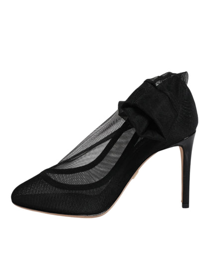 Dolce & Gabbana Schwarze Stretch-Sockenstiefel aus Nylon-Mix