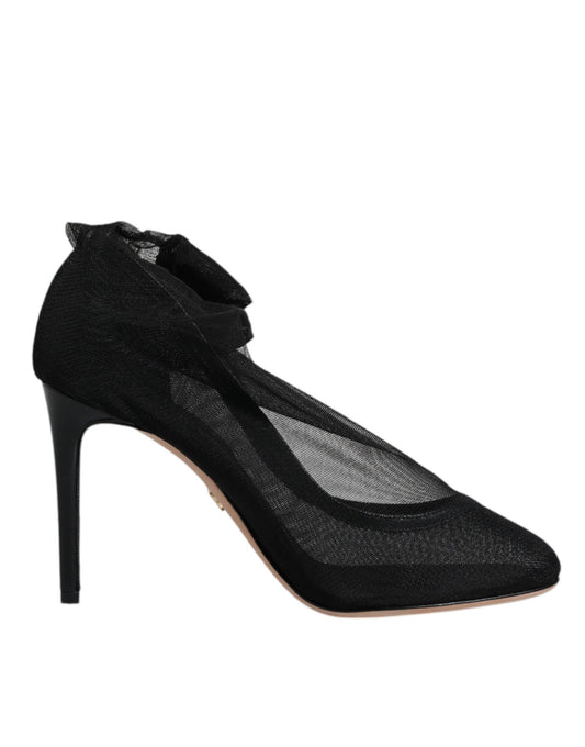 Dolce & Gabbana Schwarze Stretch-Sockenstiefel aus Nylon-Mix