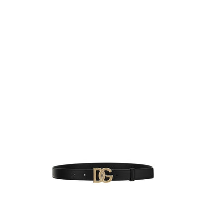 Dolce & Gabbana Schwarzer Kalbsleder Bos Taurus Regular Gürtel