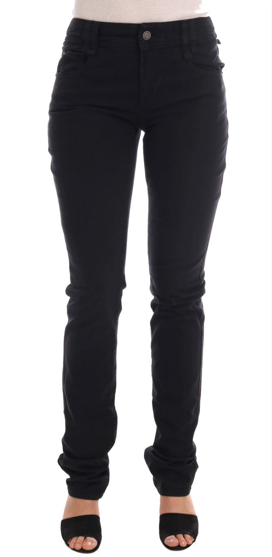 John Galliano Schwarze Baumwoll-Denim Stretch Jeans Regular Fit