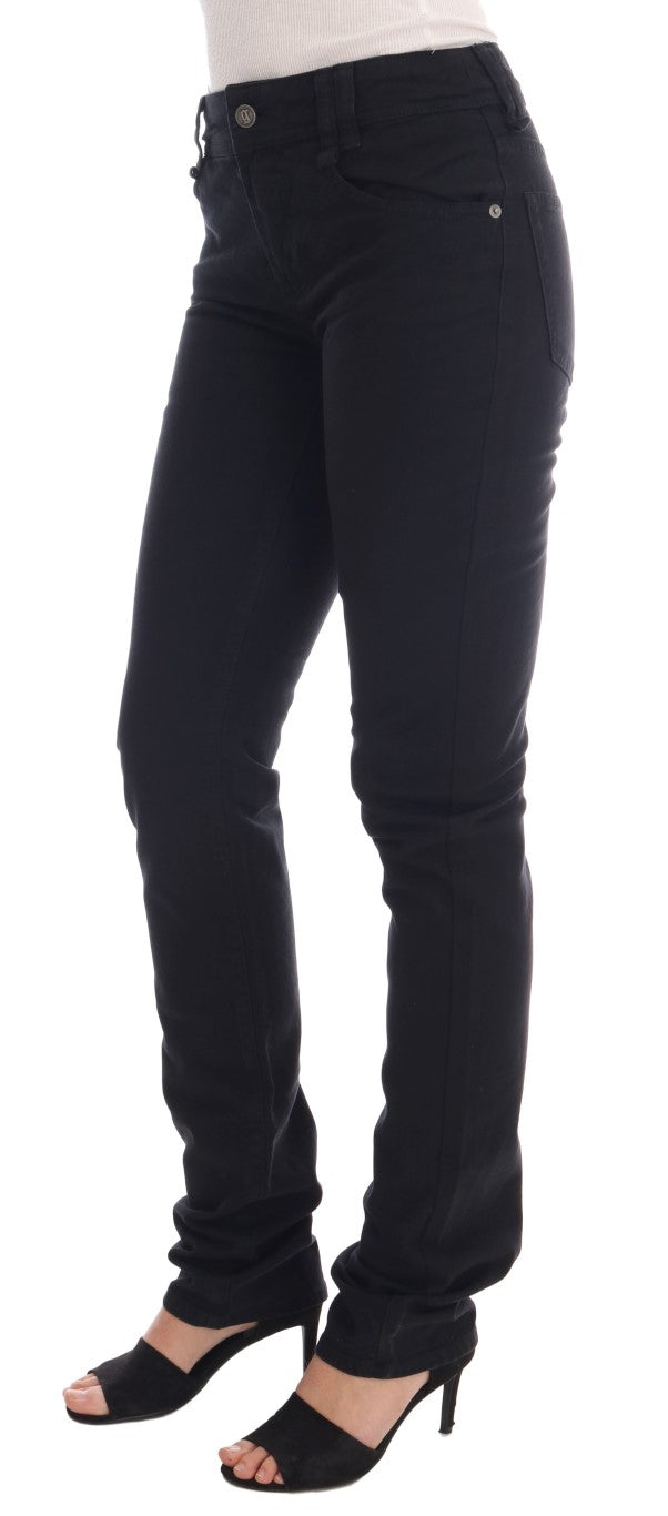 John Galliano Schwarze Baumwoll-Denim Stretch Jeans Regular Fit