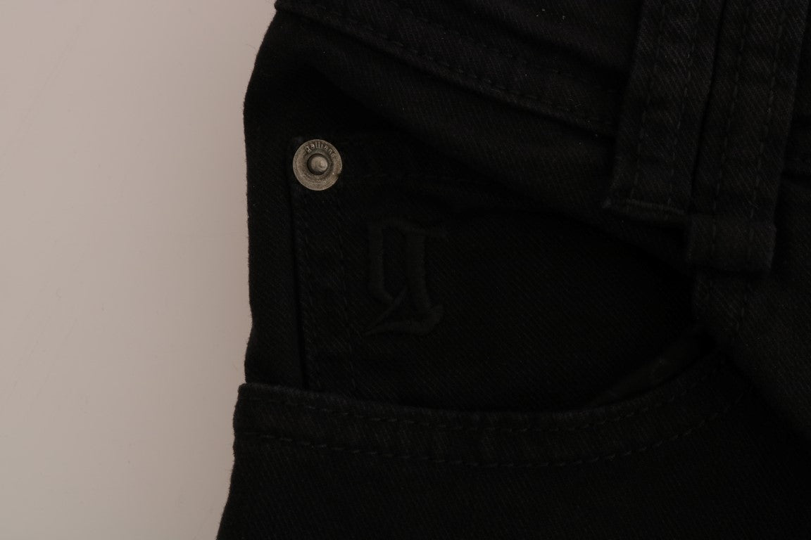 John Galliano Schwarze Baumwoll-Denim Stretch Jeans Regular Fit