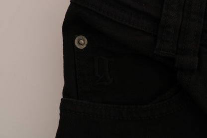 John Galliano Schwarze Baumwoll-Denim Stretch Jeans Regular Fit