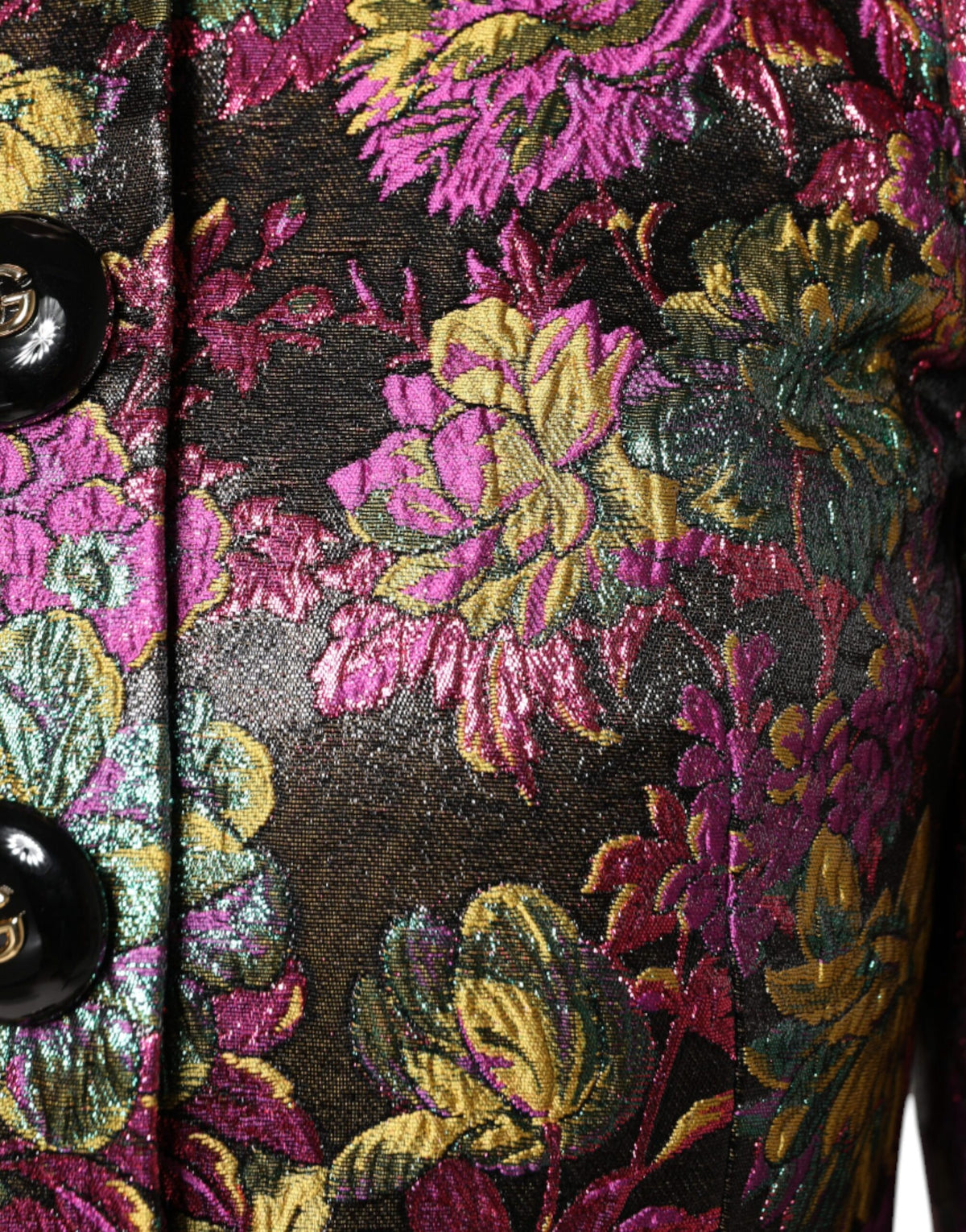 Dolce & Gabbana Mehrfarbige Cropped Jacquard-Jacke mit Blumenmuster