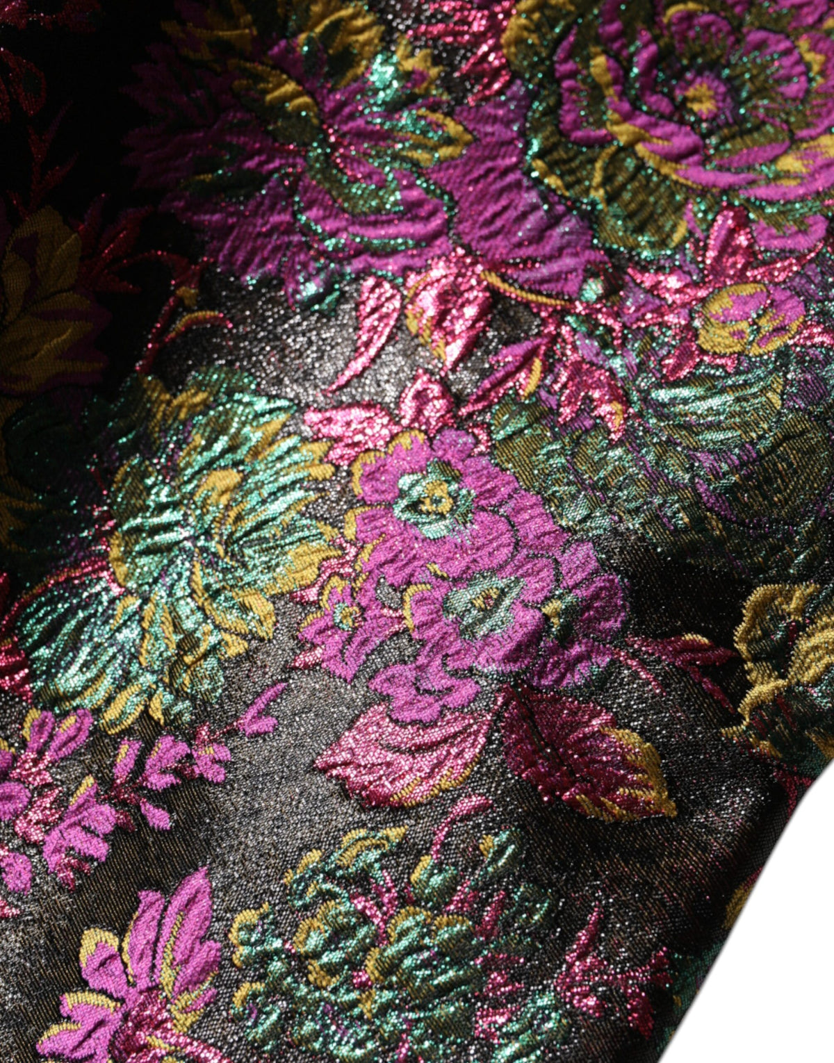 Dolce & Gabbana Mehrfarbige Cropped Jacquard-Jacke mit Blumenmuster