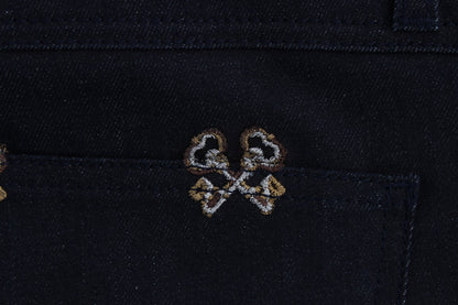 Dolce & Gabbana Blaue Schlüssel bestickte Slim Fit KATE Jeans