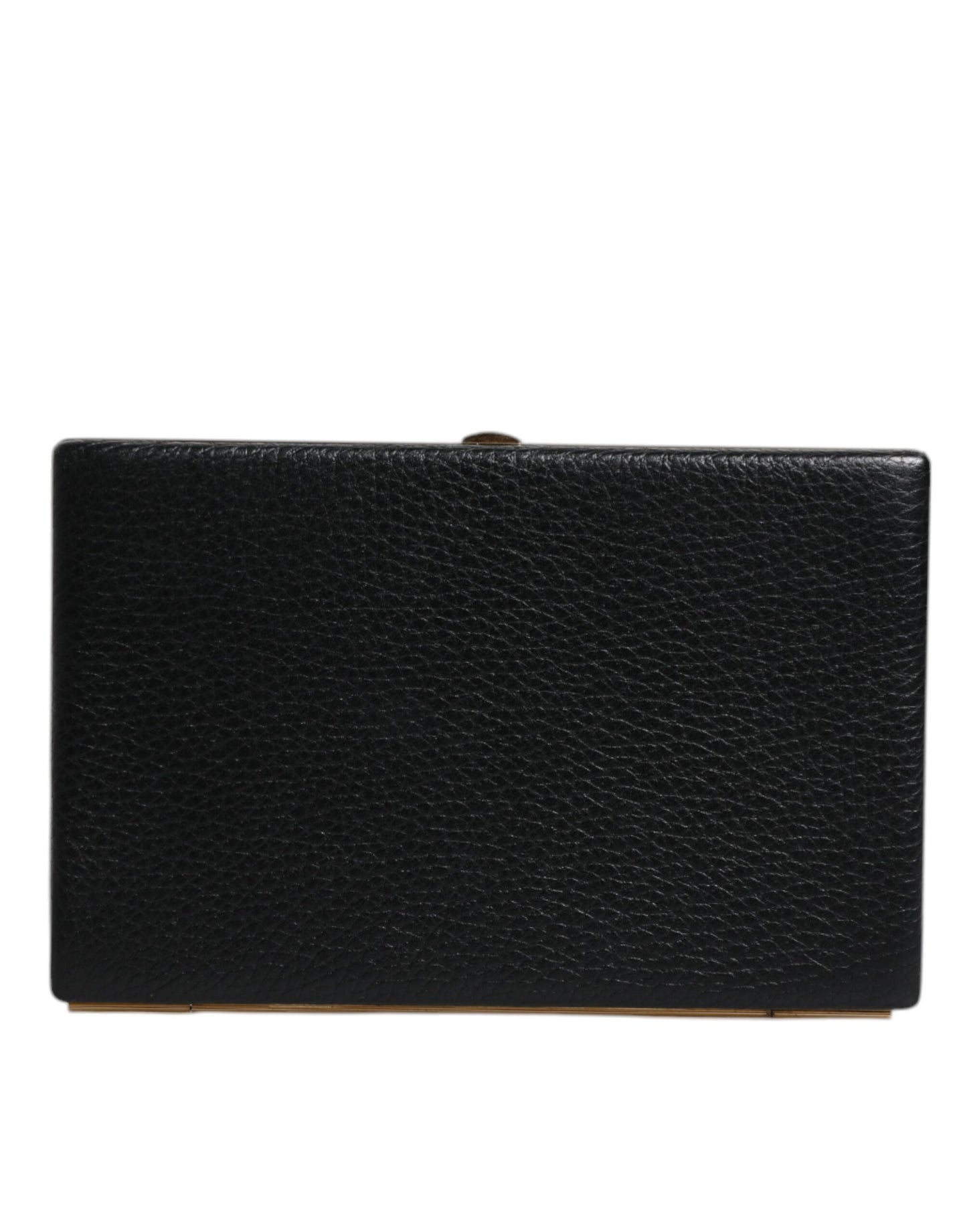 Dolce & Gabbana Schwarz Leder Gold Rahmen Kupplung Abend Party Handtasche
