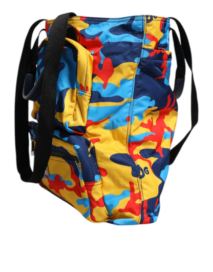 Dolce & Gabbana Multicolor Camouflage Nylon Shopping Bag