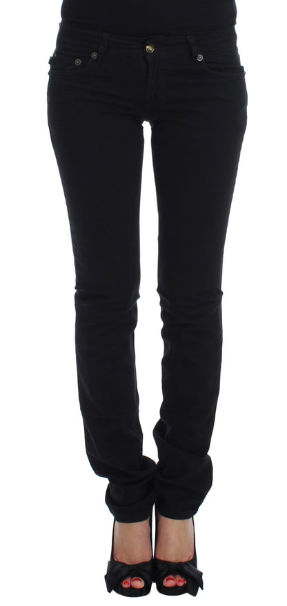 Cavalli Schwarze Cotton Stretch Slim Skinny Fit Jeans