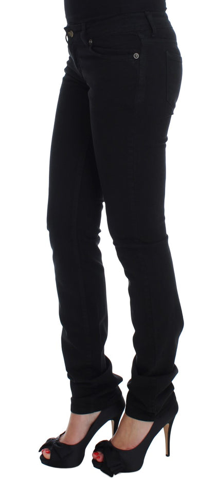 Cavalli Schwarze Cotton Stretch Slim Skinny Fit Jeans