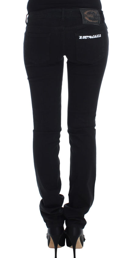 Cavalli Schwarze Cotton Stretch Slim Skinny Fit Jeans