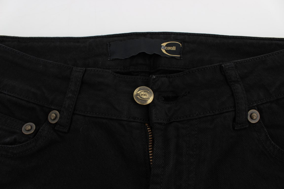 Cavalli Schwarze Cotton Stretch Slim Skinny Fit Jeans