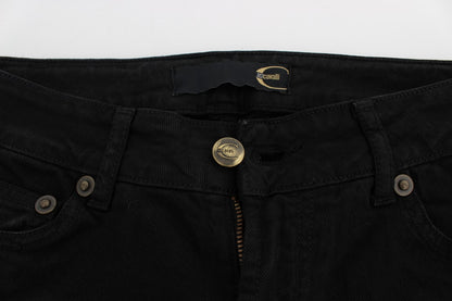 Cavalli Schwarze Cotton Stretch Slim Skinny Fit Jeans