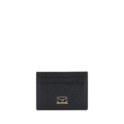 Dolce & Gabbana Schwarzes Kalbsleder Bos Taurus Portemonnaie