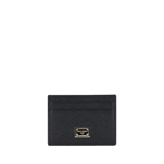 Dolce & Gabbana Schwarzes Kalbsleder Bos Taurus Portemonnaie