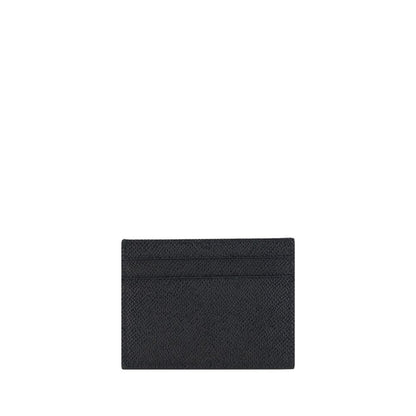 Dolce & Gabbana Schwarzes Kalbsleder Bos Taurus Portemonnaie