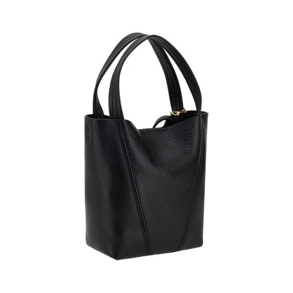 Chloé Schwarze Bos Taurus Kalbsleder Schultertasche