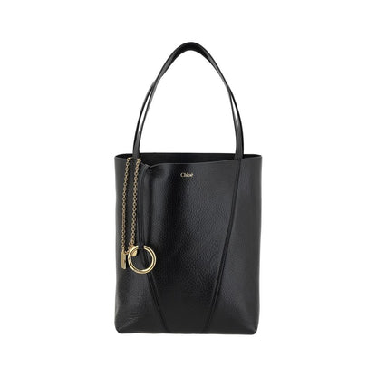 Chloé Schwarze Bos Taurus Kalbsleder Schultertasche