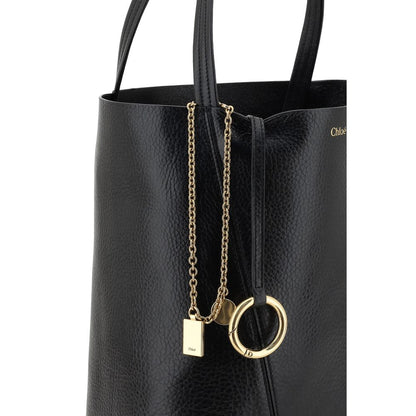 Chloé Schwarze Bos Taurus Kalbsleder Schultertasche