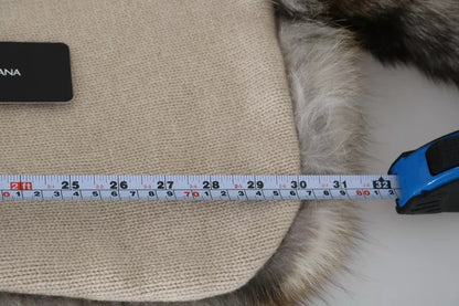 Dolce & Gabbana Brauner Fuchsschwanz Pelz Schal Hals Wrap Cover Kragen Schal
