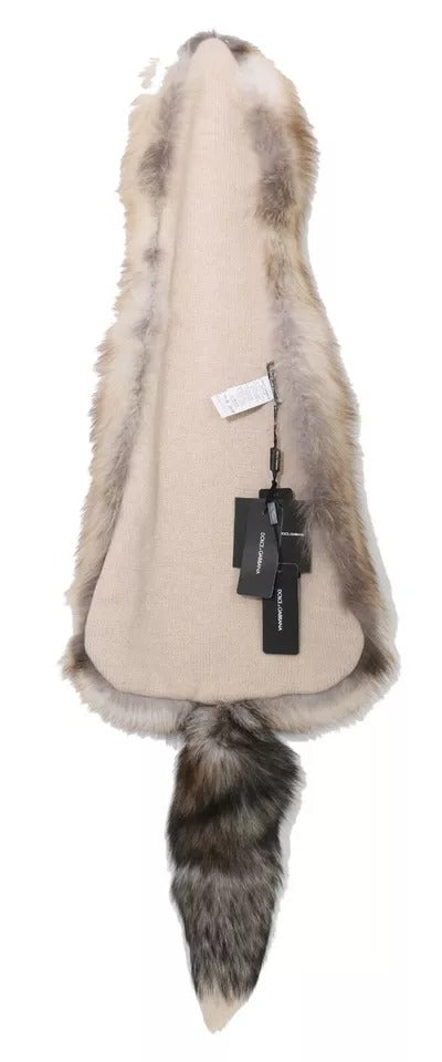 Dolce & Gabbana Brauner Fuchspelz-Schal