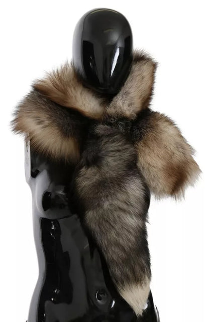 Dolce & Gabbana Brauner Fuchspelz-Schal