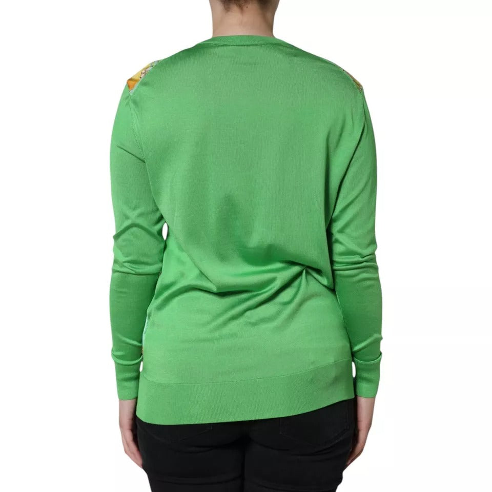 Dolce & Gabbana Green Silk Sweater