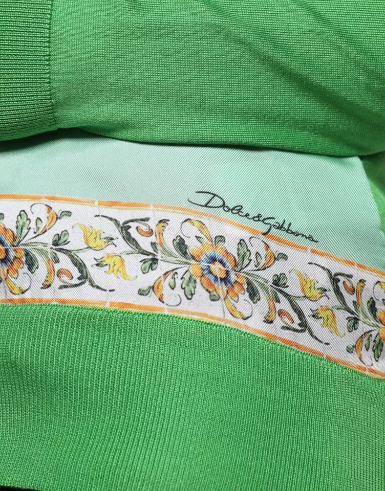 Dolce & Gabbana Green Silk Sweater