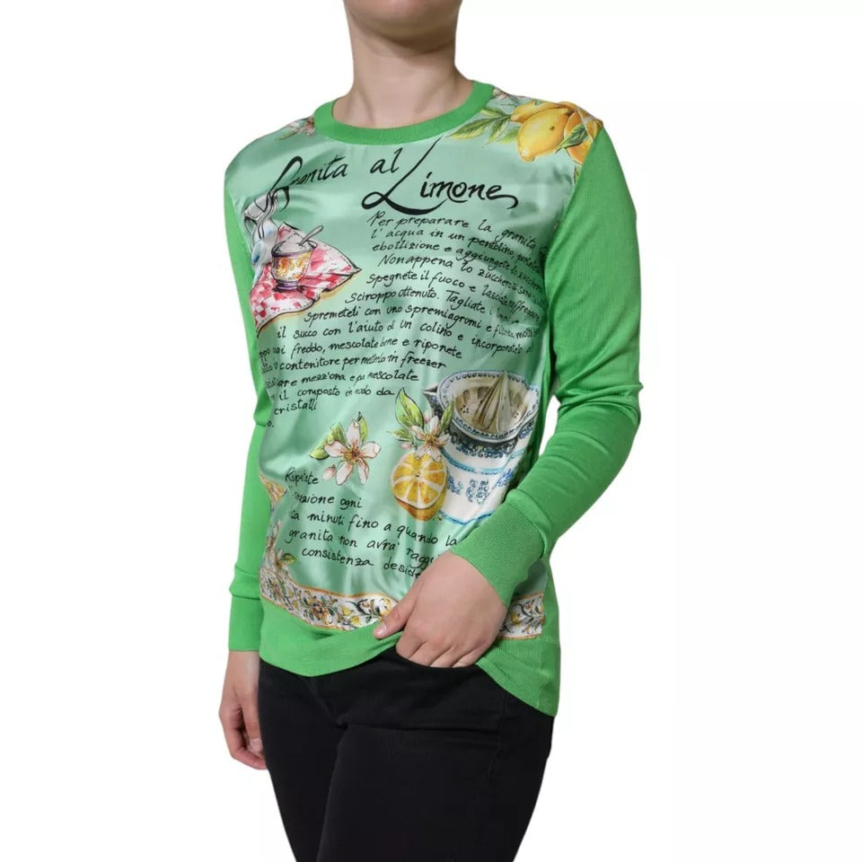 Dolce & Gabbana Green Silk Sweater