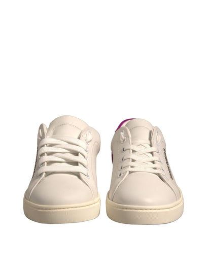 Dolce & Gabbana Weiß Wildleder Leder Low Top Turnschuhe Schuhe