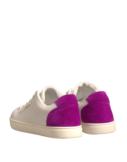 Dolce & Gabbana Weiß Wildleder Leder Low Top Turnschuhe Schuhe