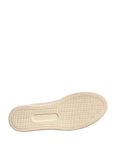 Dolce & Gabbana Weiß Wildleder Leder Low Top Turnschuhe Schuhe