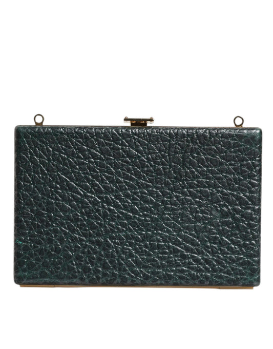 Dolce & Gabbana Schwarze Mini-Clutch aus Leder mit Kette
