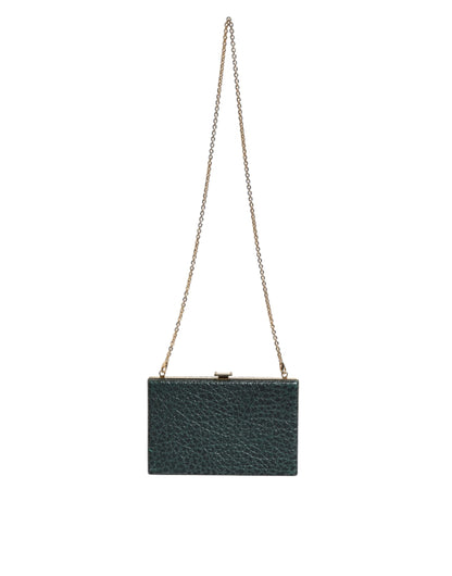 Dolce & Gabbana Schwarze Leder Clutch Abend Crossbody Tasche