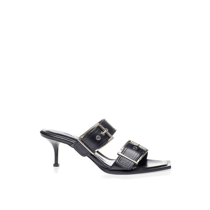 Alexander McQueen Schwarze Leder-Stiletto-Sandalen