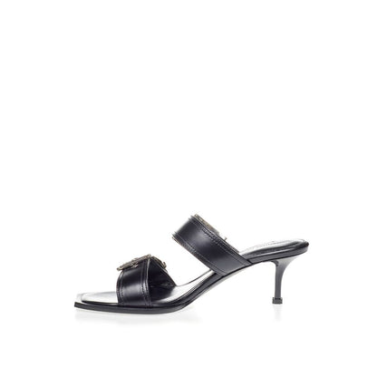 Alexander McQueen Schwarze Leder-Stiletto-Sandalen
