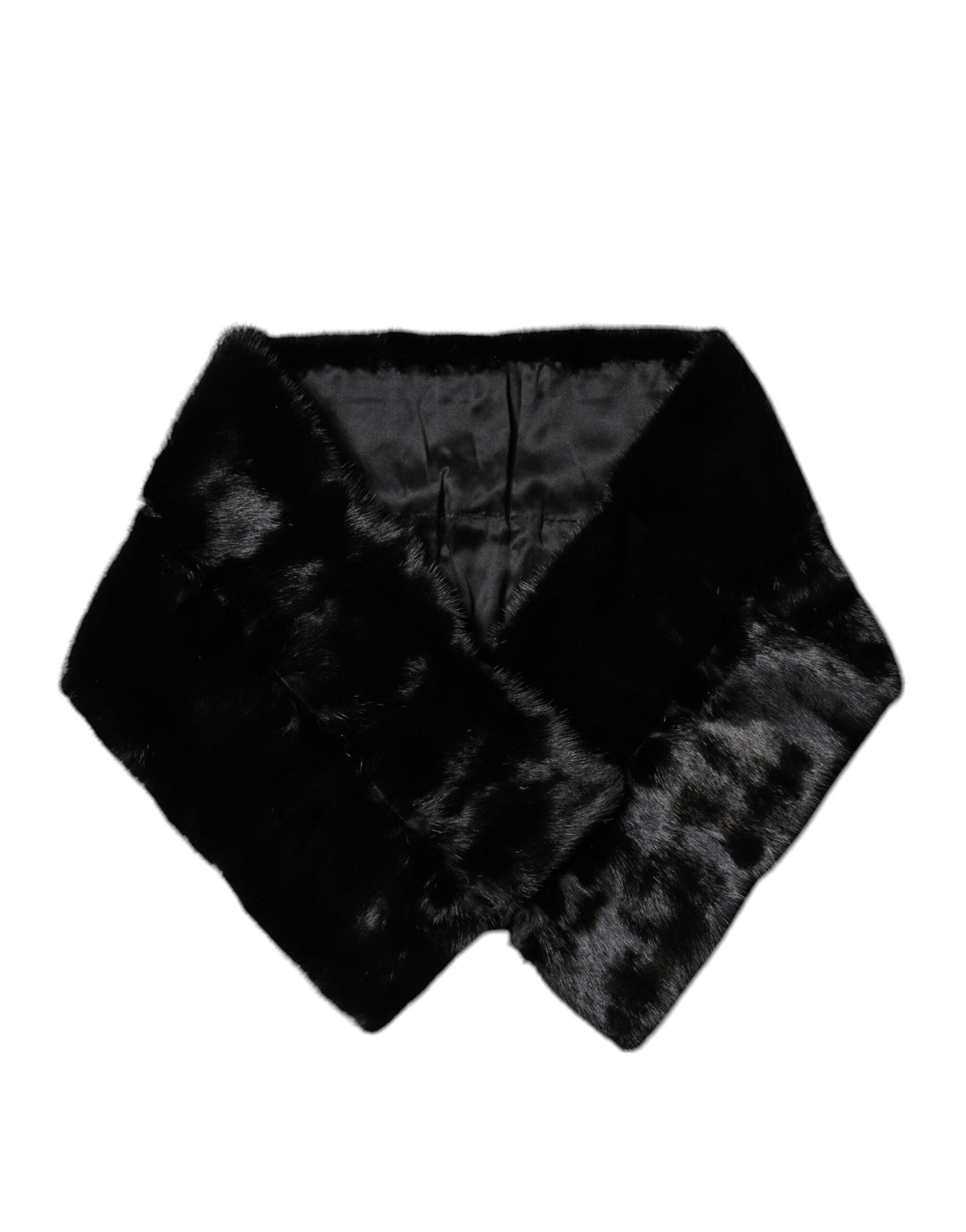 Dolce & Gabbana Schwarzer Pelzschal Hals Wrap Cover Kragenschal