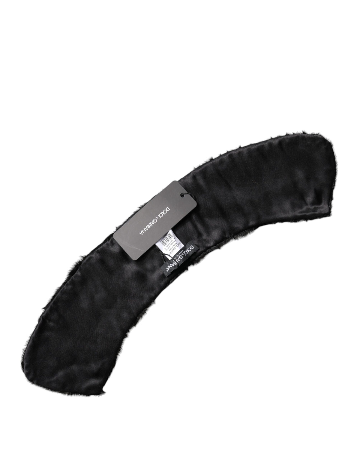 Dolce & Gabbana Black Lambskin Collar Neck Wrap Scarf