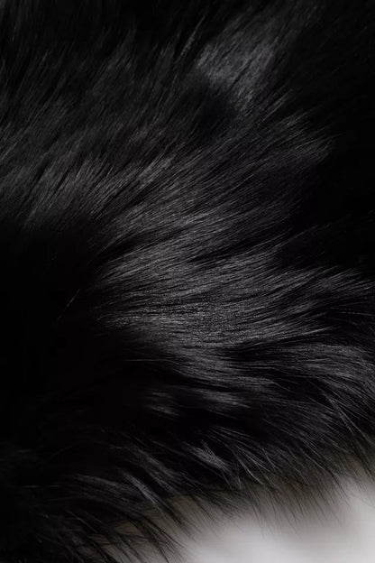 Dolce & Gabbana Schwarzer Fuchs Pelz Halswärmer Winterschal