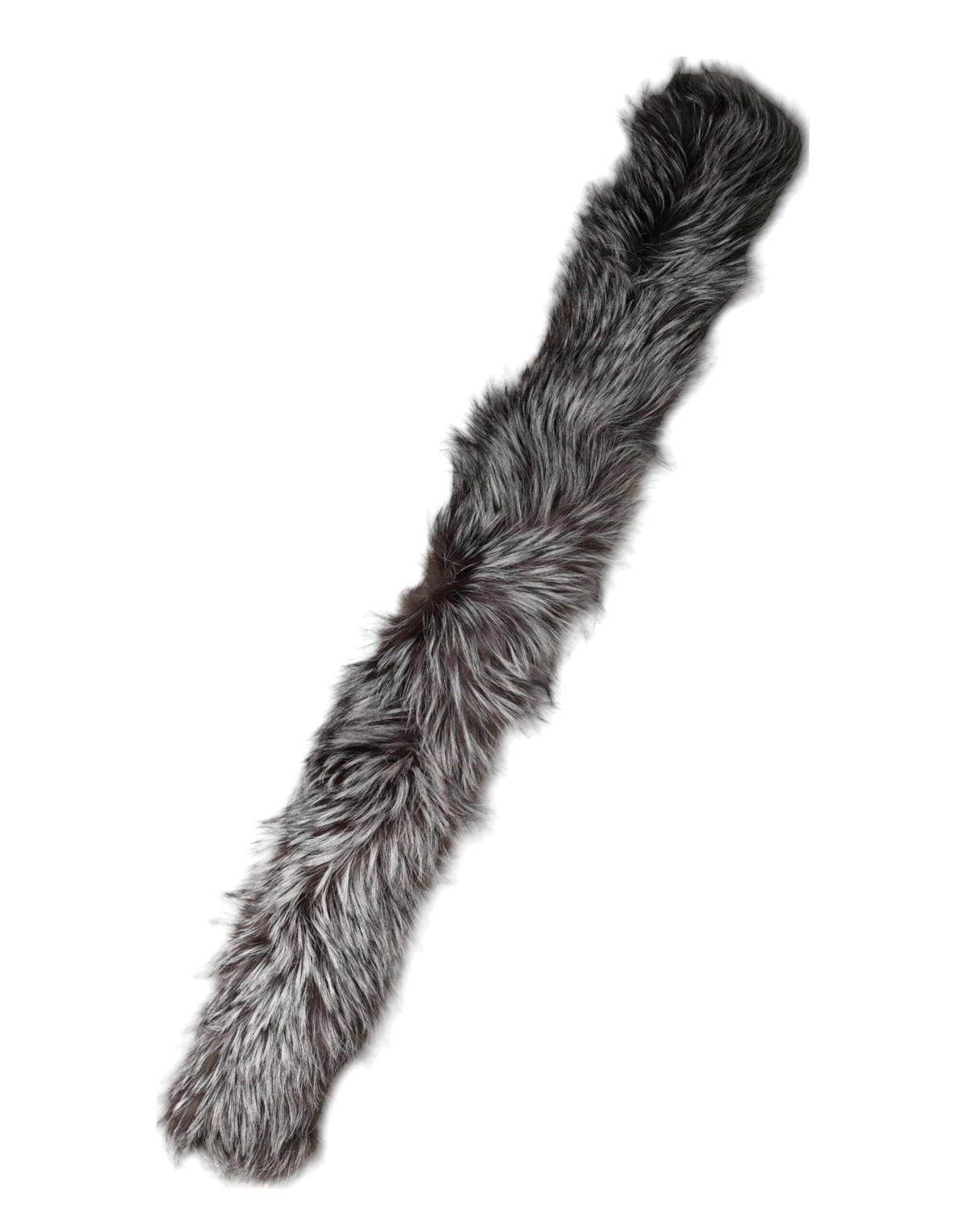 Dolce & Gabbana Grey Fox Fur Neck Wrap Winter Scarf