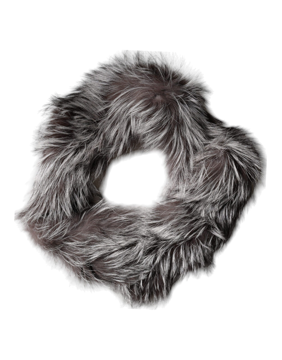Dolce & Gabbana Grey Fox Fur Neck Wrap Winter Scarf