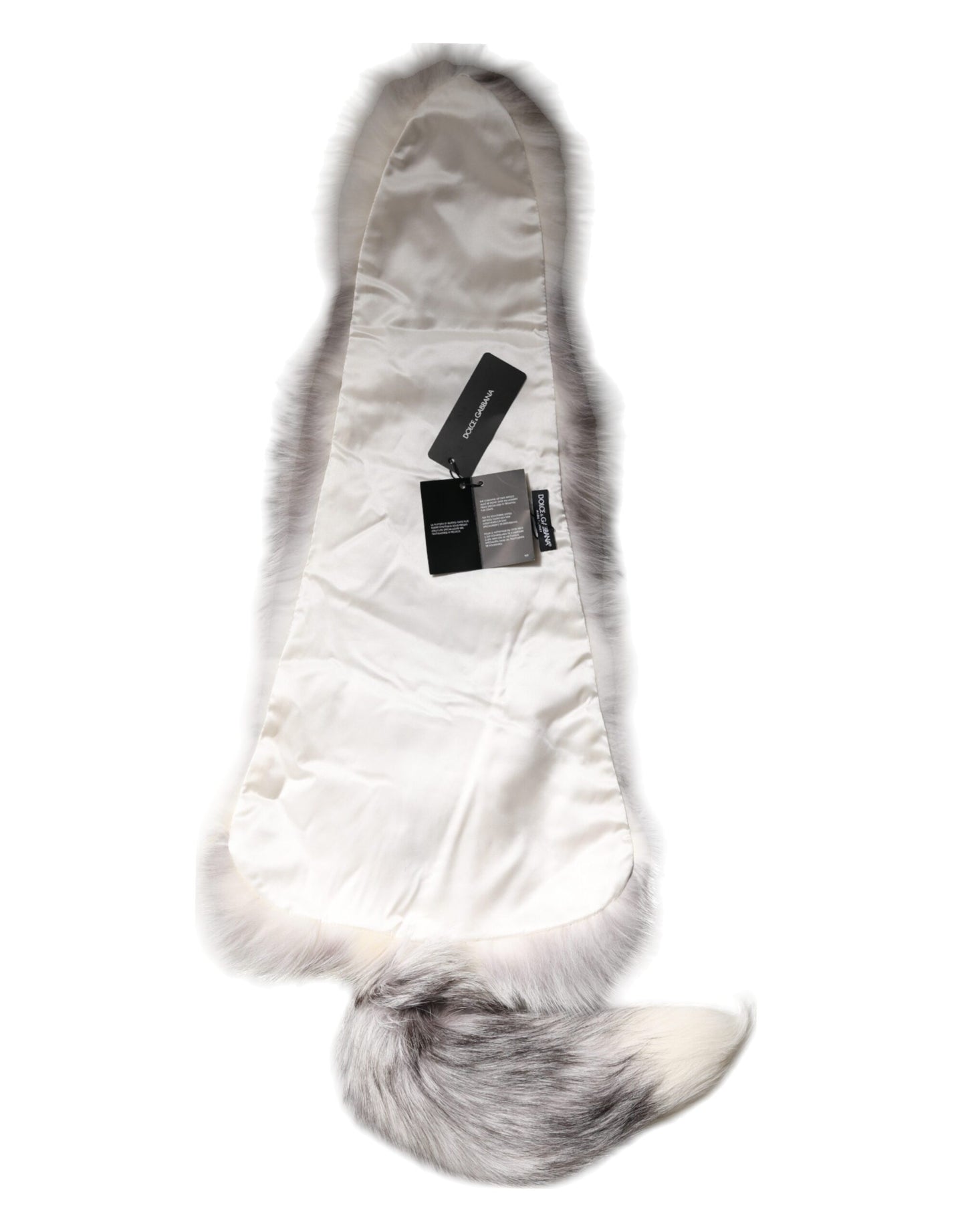 Dolce & Gabbana Weißer Fuchs Pelz Hals Wrap Warmer Winterschal