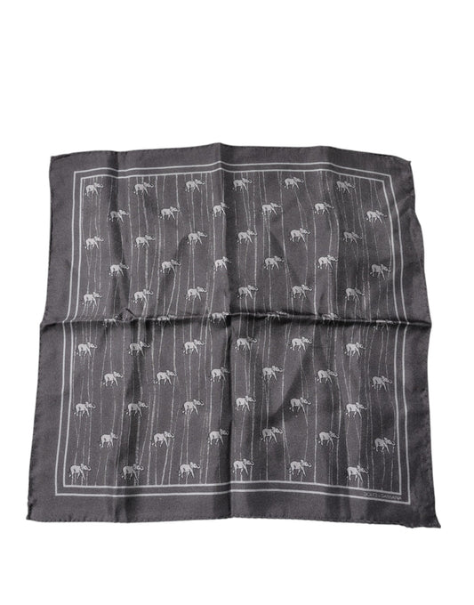 Dolce & Gabbana Braunes Seidenfoulard mit Elefantenmotiv