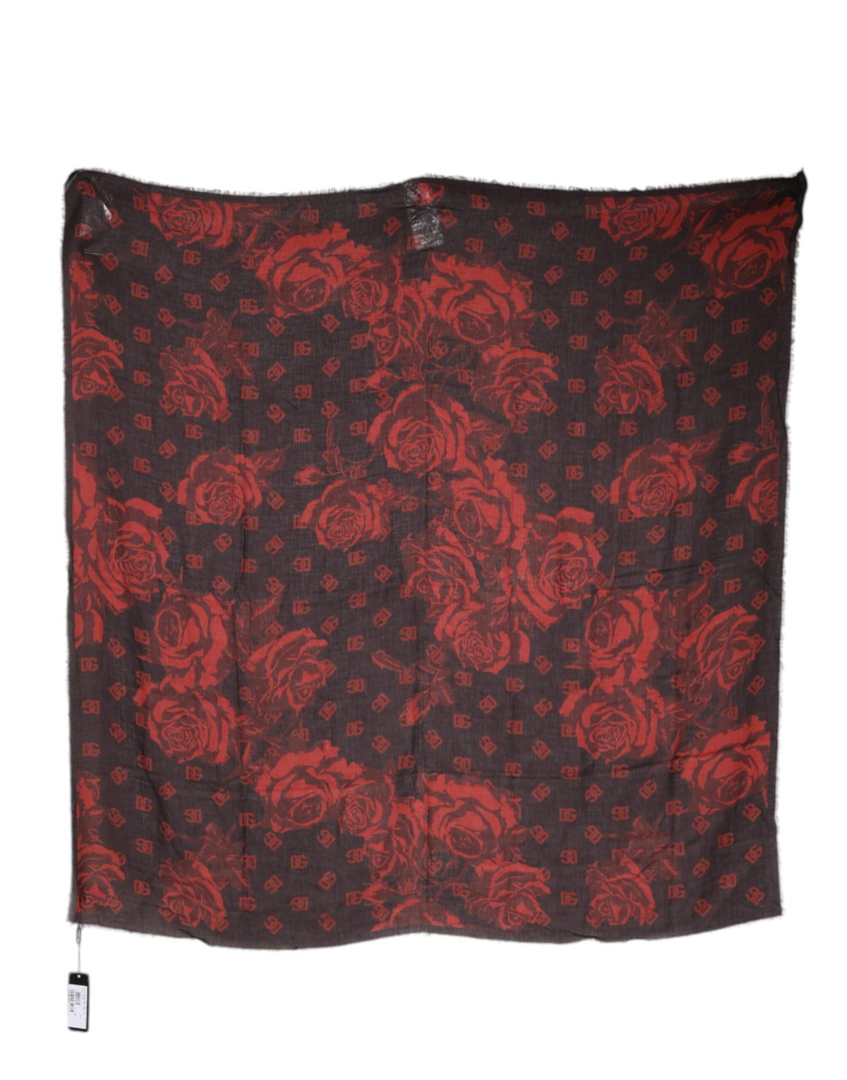 Dolce & Gabbana Schwarz-roter Schal aus Modal und Wolle