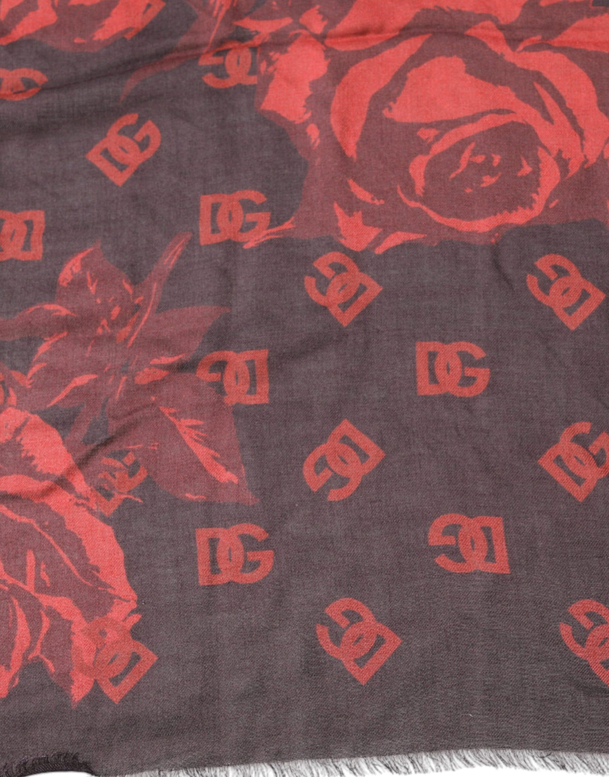 Dolce & Gabbana Schwarz-roter Schal aus Modal und Wolle