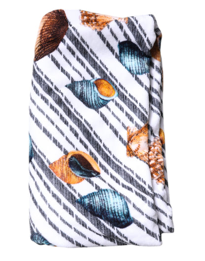 Dolce & Gabbana Multicolor Stripes Seashells Strandtuch