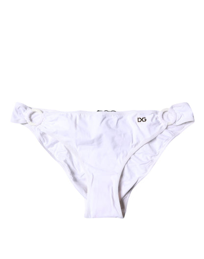 Dolce & Gabbana Weißes Bikini-Unterteil aus Nylon-Stretch