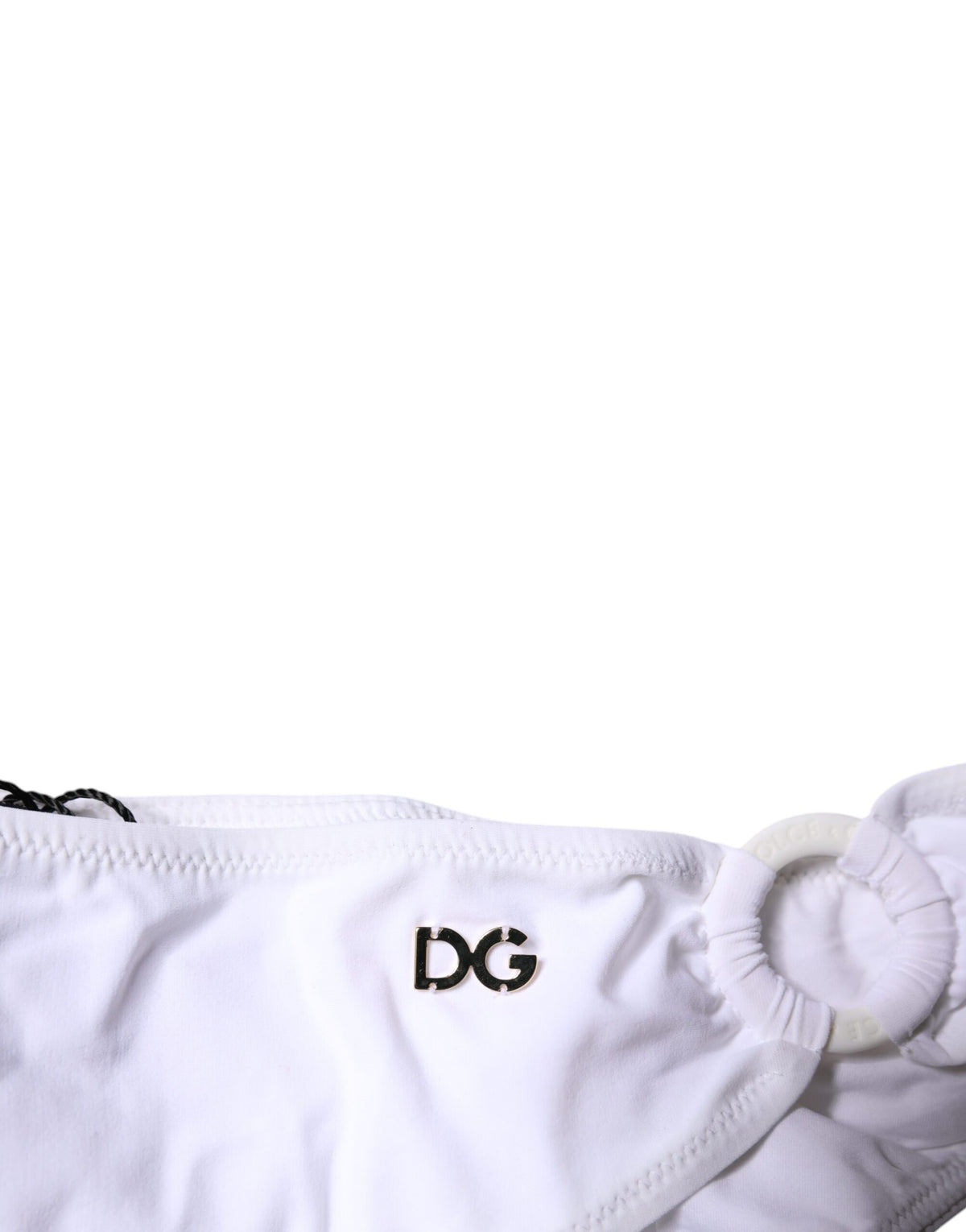 Dolce & Gabbana Weißes Bikini-Unterteil aus Nylon-Stretch